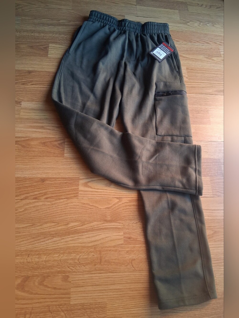 NWT Tec One Brand Menz Cargo Style Sweatpsnts, Olive Green, Sz S MSRP $48
